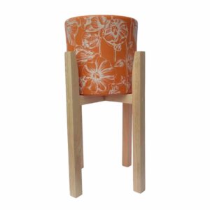 Maceta Terra Nature Blanca 14 + Pie de Madera