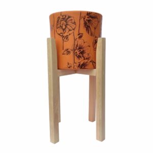 Maceta Terra Nature Negra 14 + Pie de Madera
